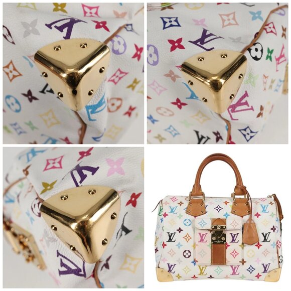 LOUIS VUITTON Monogram Multicolor Speedy 30 Bag White Bron - Picture 11 of 15